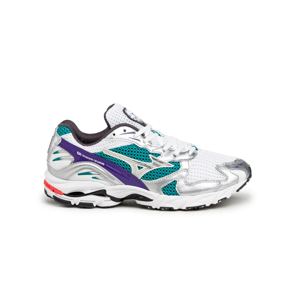 Mizuno wave rider 10 sport White / Silver / Teal Blue