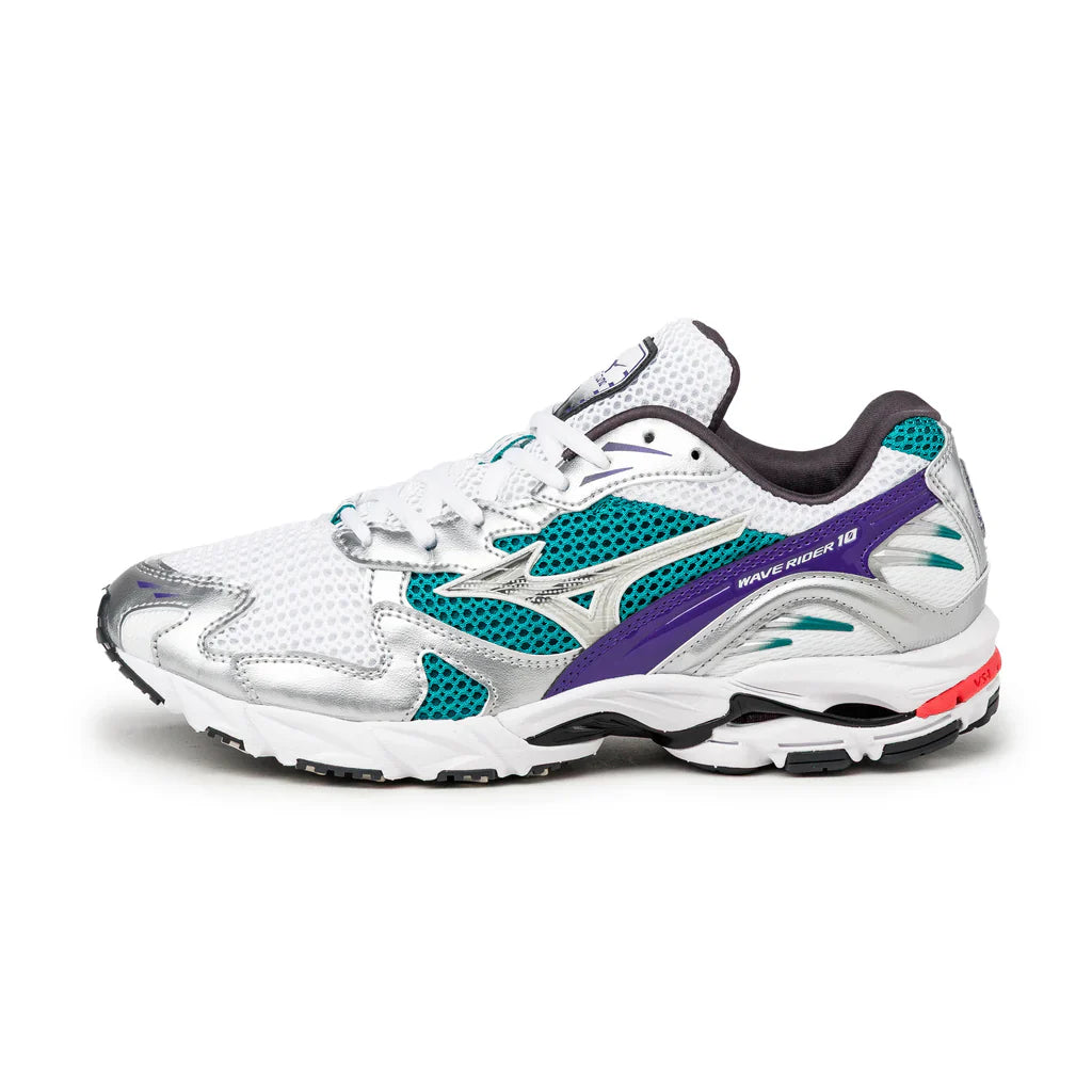 Mizuno wave rider 10 sport White / Silver / Teal Blue